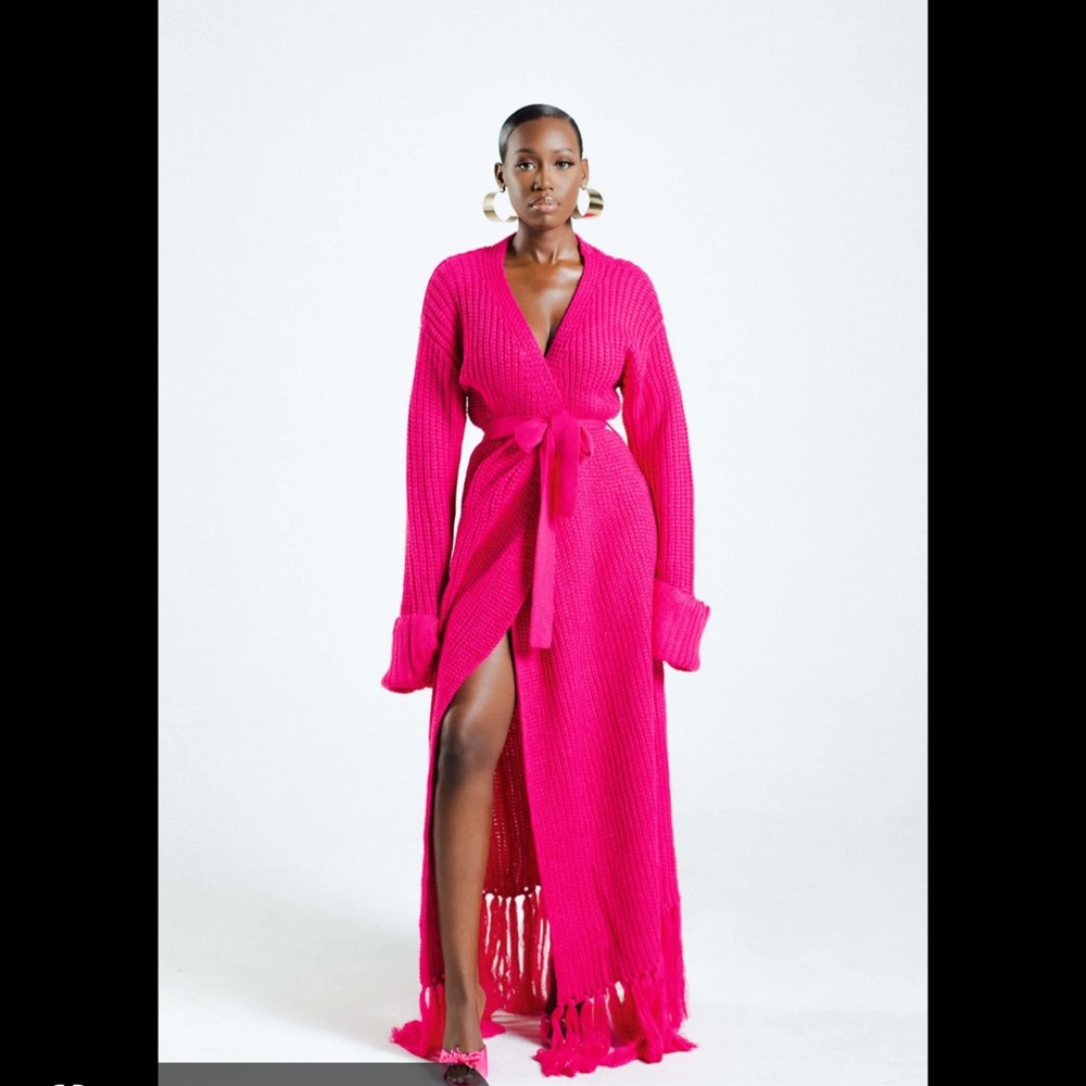 HANIFA MIYA KNIT CARDIGAN DRESS